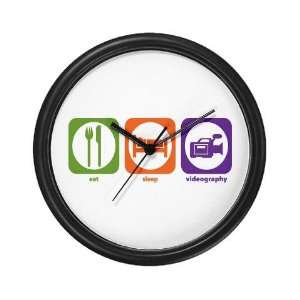  Eat Sleep Videography Funny Wall Clock by CafePress 