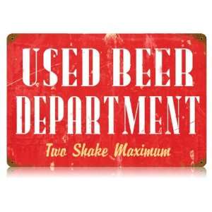  Used Beer Humor Vintage Metal Sign   Victory Vintage Signs 