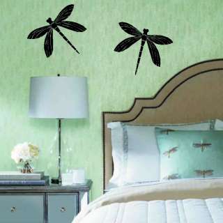 Dragonflies set of 2 Vinyl Wall Lettering Decal Decor  
