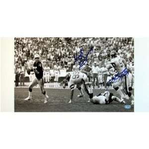  Mark Gastineau/Marty Lyons Dual Signed Black and White 