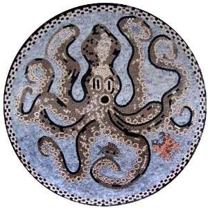   32 Marble Mosaic Stone Art Tile Wall Decor Octopus: Home Improvement