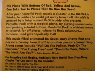 Dr Seuss PONTOFFEL POCK & HIS MAGIC PIANO Vhs Video SING ALONG! Fully 