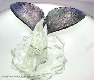 Dichroic Glass Hawaiian Whale Tail Flukes Sculpture #2  