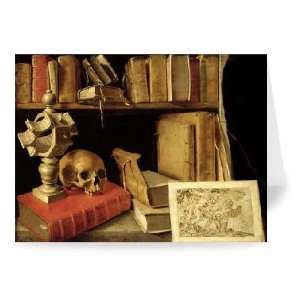 Vanitas with a Sundial, c.1626 40 (oil on   Greeting Card (Pack of 2 