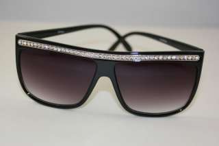 Rhinestone studded oversized celebrity style sunglasses  