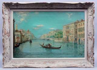   Antique Italian Impressionist Oil Painting Venice   