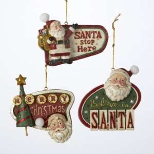 Club Pack of 12 Santa Claus Classics Retro Sign Christmas Ornaments 3 