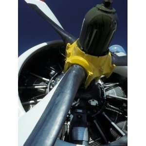  Closeup of a Military Grumman Tracker Engine and Propeller 