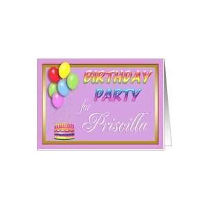  Priscilla Birthday Party Invitation Card: Toys & Games