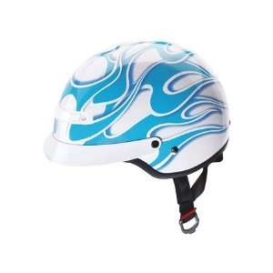  Z1R Nomad Ghost Flames Half Helmet XX Small  Blue 