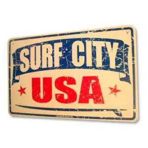  Surf City USA Aluminum Sign in White: Everything Else