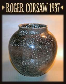 VERY RARE Roger Corsaw American Art Pottery Vase, 1937, MINT, No 