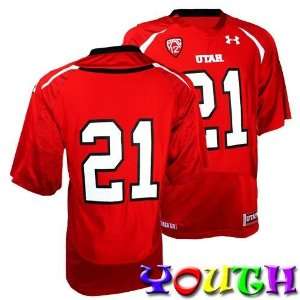 Utah Utes #21 Under Amour Youth Replica Jersey (Red)