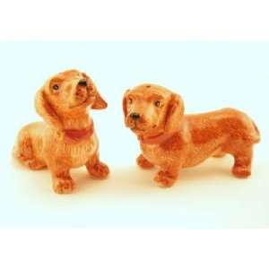  Red DACHSHUND doxie dog SALT AND PEPPER SHAKERS decor 
