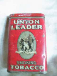 Rare vintage Union Leader pocket tobacco tin  