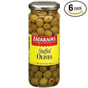 ZATARAINS Stuffed Manzanilla Olives, 10 Ounce (Pack of 6):  