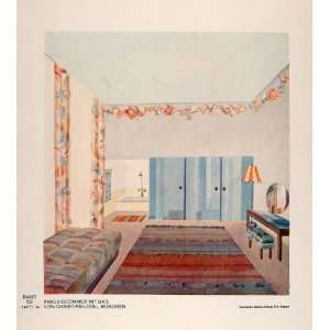  1933 Art Deco Dressing Room Bath Interior Design Print 