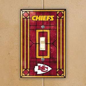  Kansas City Chiefs Red Art Glass Switch Plate Cover 