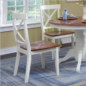  Home Styles Wood Dining Side Chair in White and Cottage 