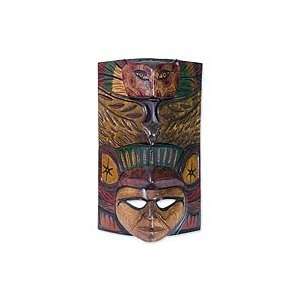  NOVICA Wood mask, Owl Jaguar Man Home & Kitchen