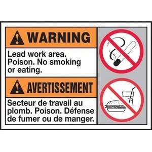 WARNING LEAD WORK AREA POISON NO SMOKING OR EATING (W/GRAPHIC) Sign 