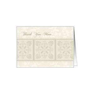  Beige Floral Mother of the Bride Wedding Thank You Card 