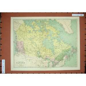 Antique Maps 1885 Dominion Canada Hudson Bay Quebec:  Home 