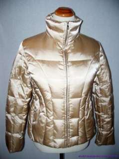 Andrew Marc Puffer Goose Down Jacket Coat S Small GOLD Satin Mint 