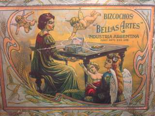   Art Nouveau Bellas Artes Angels Spanish Cookie Biscuit Tin  