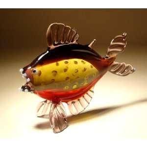  Blown Glass Art Figurine PIRANHA FISH: Home & Kitchen