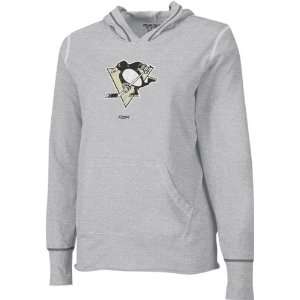  Pittsburgh Penguins  Grey  Womens Distressed Giant Logo 
