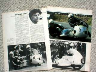 Old HELMUT FATH MOTORCYCLE Racing Article/PicturesURS  