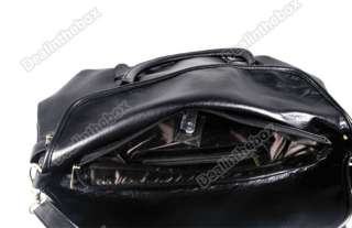 Korean Style Lady PU Leather Handbag Shoulder Bag Black  