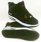   FUBU HI TOP SNEAKER CASUAL SHOE 112417 BLACK RED SOFT UPPERS ALL SIZES