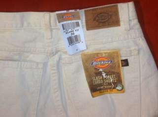 Dickies Cargo Work Shorts Mens 30 White Relaxed Fit NWT  