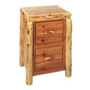   Traditional Cedar Log File Cabinet with Two Drawer
