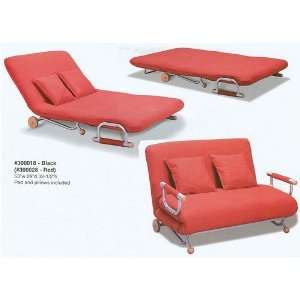   Red Rolling Futon Couch Bed Modern Set w/ 2 Pillows Furniture & Decor