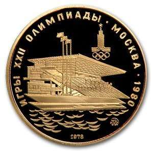   1978 Olympic 100 Rouble Gold Proof/Unc Waterside Stand: Toys & Games