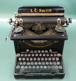 Watch Video Antique LC Smith & Corona #8 Black Typewriter Inc 10 inch 
