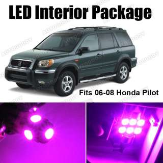 10 x Pink LED Lights Interior Package Kit for Honda PILOT  