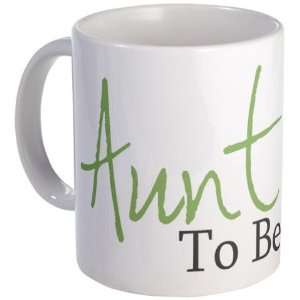  Aunt To Be Green Script Humor Mug by  Kitchen 