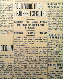IRISH EASTER RISING Rebel Dublin Ireland 1916 Newspaper  