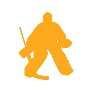 Hockey Goalie Large 10 Tall GOLDEN YELLOW vinyl window decal sticker