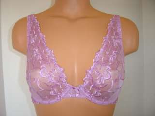 Victorias Secret Glamour Embroidered Bra Lavender 34C  