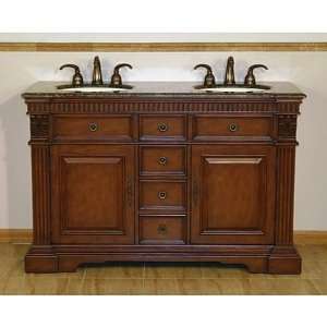 LTP 0181 BB UIC 55 55 Isabella Double Sink Cabinet   Baltic Brown Top 