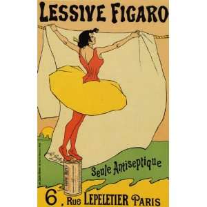  WASHING CLOTHES LESSIVE FIGARO PARIS FRENCH VINTAGE POSTER 
