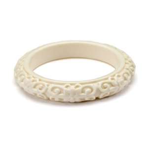  Kenneth Jay Lane Carved Ivory Bangle Bracelet: Kenneth Jay 