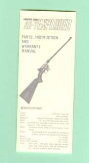 Charter Arms AR 7 Factory Instruction Manual R  