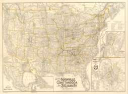 1889 railroad Map Nashville, Chattanooga, St. Louis  