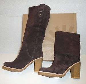 Ugg Josie pull on boots stout brown suede New in Box  